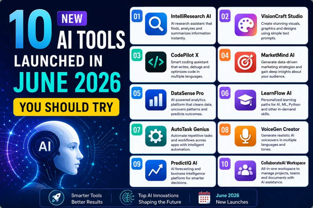 10 New AI Tools Launched in June 2026 You Should Try